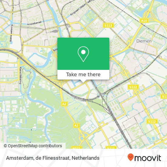 Amsterdam, de Flinesstraat map