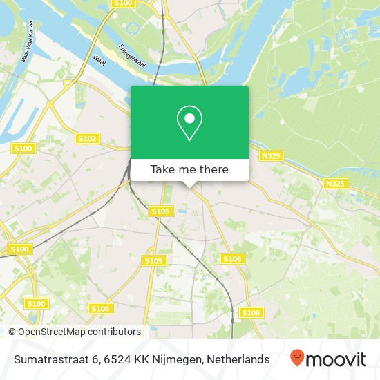 Sumatrastraat 6, 6524 KK Nijmegen Karte