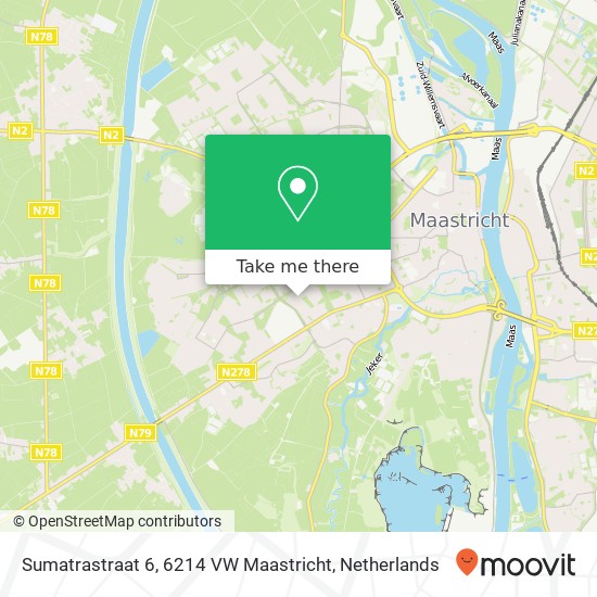 Sumatrastraat 6, 6214 VW Maastricht Karte
