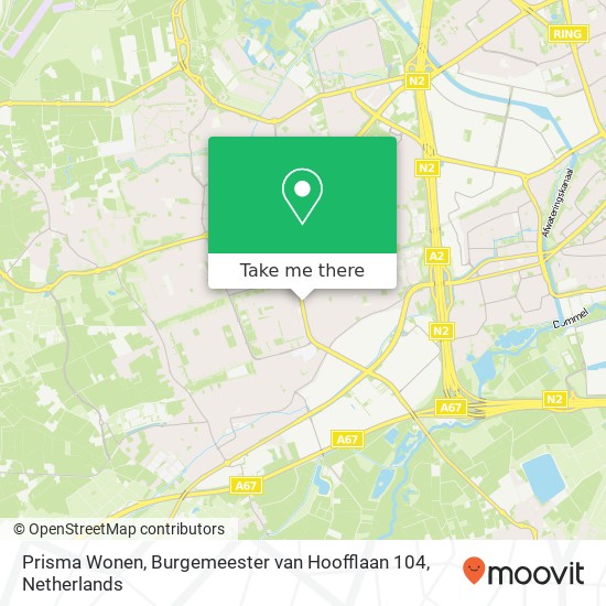 Prisma Wonen, Burgemeester van Hoofflaan 104 map