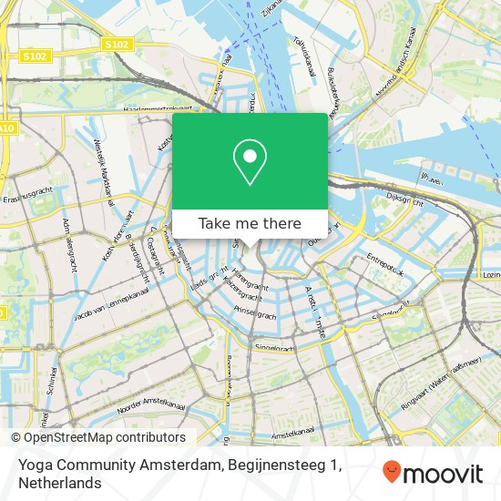 Yoga Community Amsterdam, Begijnensteeg 1 map