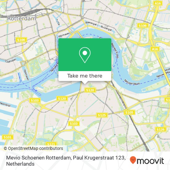 Mevio Schoenen Rotterdam, Paul Krugerstraat 123 kaart