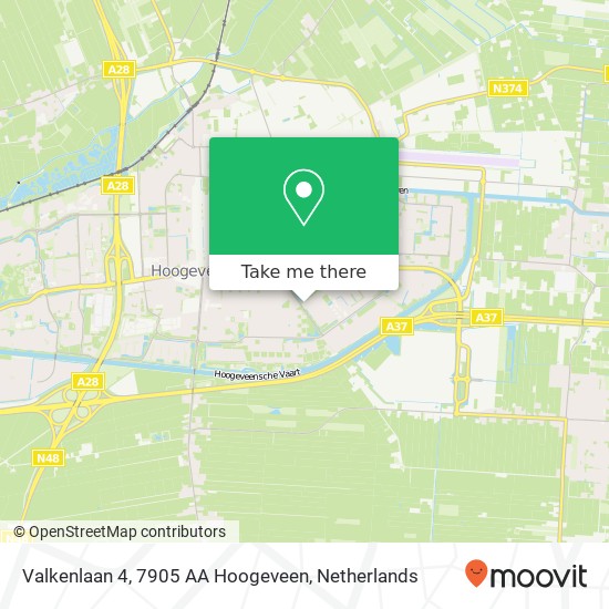 Valkenlaan 4, 7905 AA Hoogeveen map