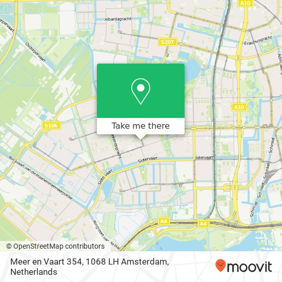 Meer en Vaart 354, 1068 LH Amsterdam Karte