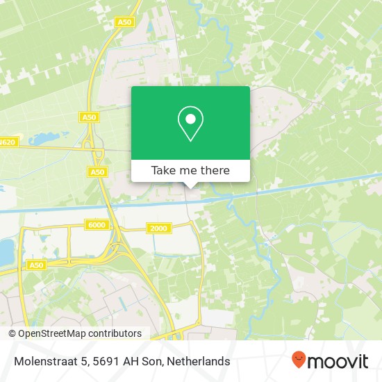 Molenstraat 5, 5691 AH Son map