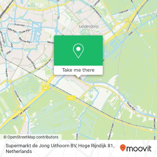 Supermarkt de Jong Uithoorn BV, Hoge Rijndijk 81 Karte