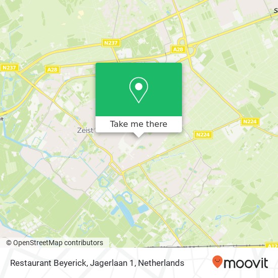 Restaurant Beyerick, Jagerlaan 1 map