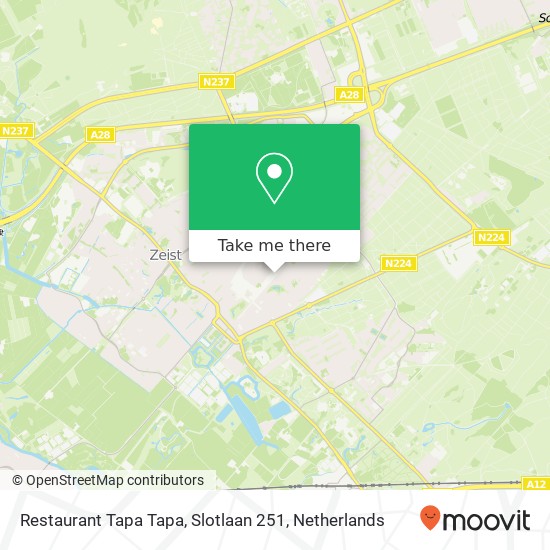 Restaurant Tapa Tapa, Slotlaan 251 map