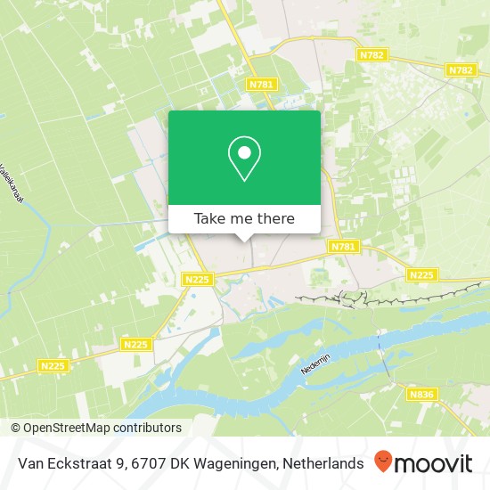 Van Eckstraat 9, 6707 DK Wageningen Karte