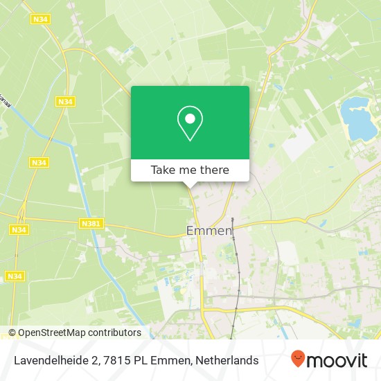 Lavendelheide 2, 7815 PL Emmen Karte