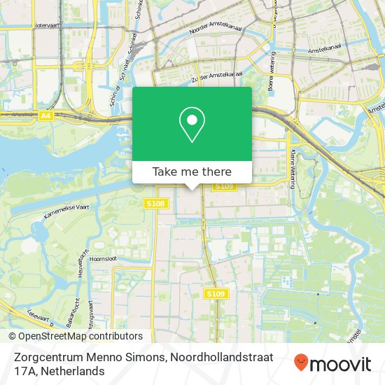 Zorgcentrum Menno Simons, Noordhollandstraat 17A map