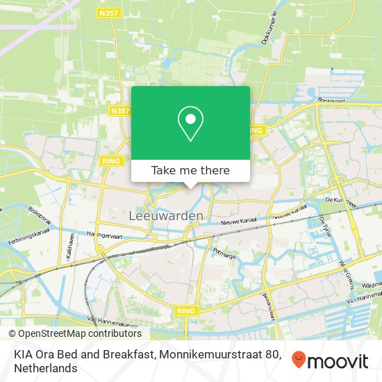 KIA Ora Bed and Breakfast, Monnikemuurstraat 80 map