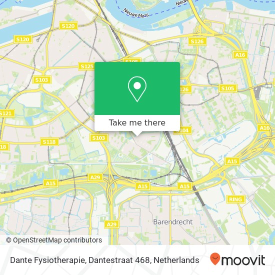 Dante Fysiotherapie, Dantestraat 468 map