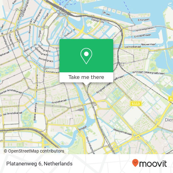 Platanenweg 6, 1091 KR Amsterdam map