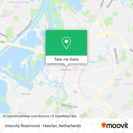 Intercity Roermond - Heerlen map