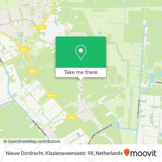 Nieuw Dordrecht, Klazienaveensestr. 98 map