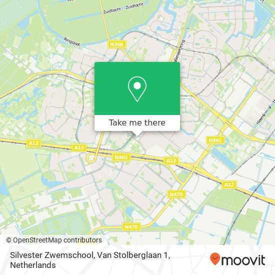 Silvester Zwemschool, Van Stolberglaan 1 map