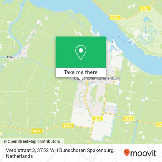 Verdistraat 3, 3752 WH Bunschoten Spakenburg map