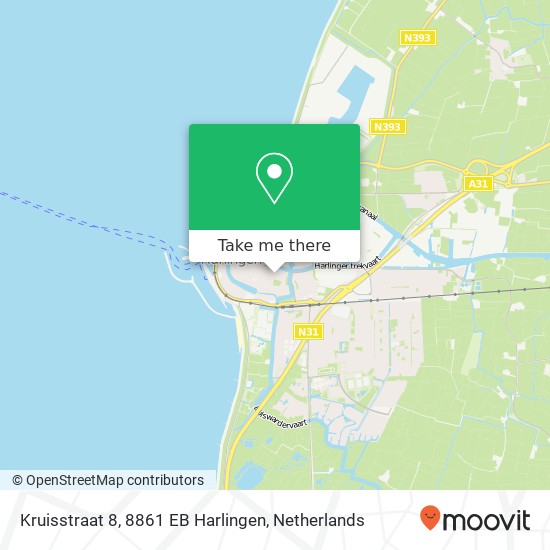 Kruisstraat 8, 8861 EB Harlingen Karte