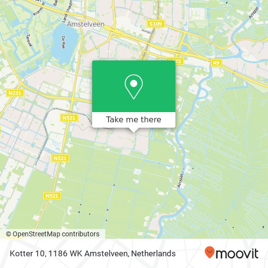 Kotter 10, 1186 WK Amstelveen map
