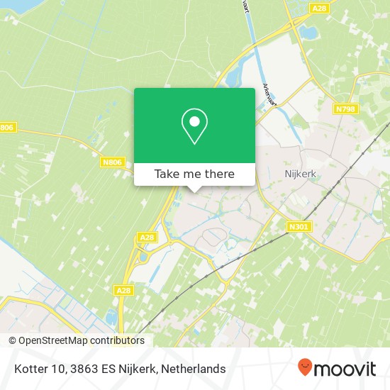 Kotter 10, 3863 ES Nijkerk map