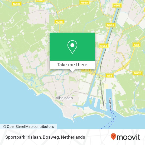 Sportpark Irislaan, Bosweg map