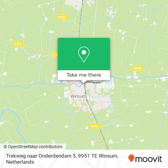 Trekweg naar Onderdendam 5, 9951 TE Winsum map