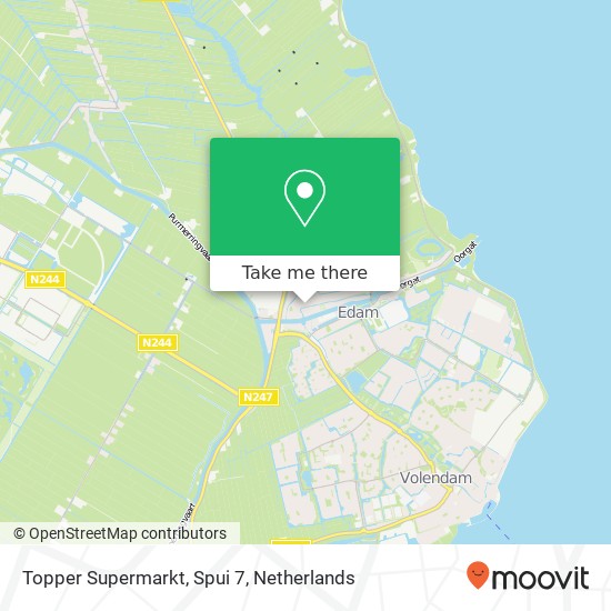 Topper Supermarkt, Spui 7 map
