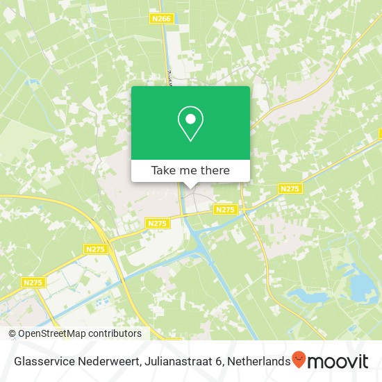 Glasservice Nederweert, Julianastraat 6 Karte