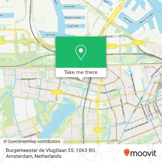 Burgemeester de Vlugtlaan 55, 1063 BG Amsterdam map