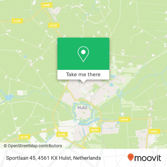 Sportlaan 45, 4561 KX Hulst map