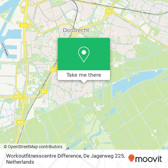 Workoutfitnesscentre Difference, De Jagerweg 225 map