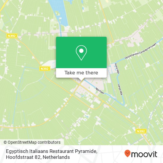 Egyptisch Italiaans Restaurant Pyramide, Hoofdstraat 82 map