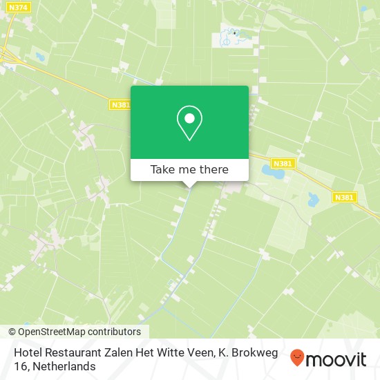 Hotel Restaurant Zalen Het Witte Veen, K. Brokweg 16 map