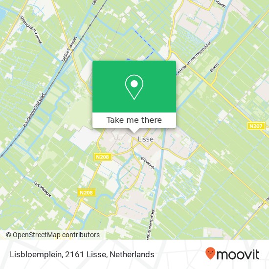 Lisbloemplein, 2161 Lisse Karte