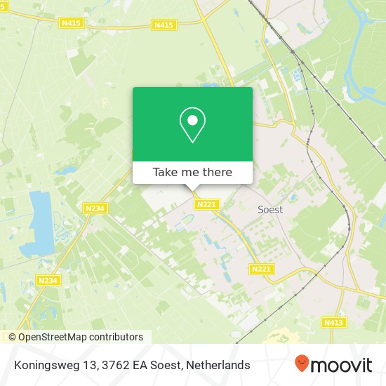 Koningsweg 13, 3762 EA Soest Karte