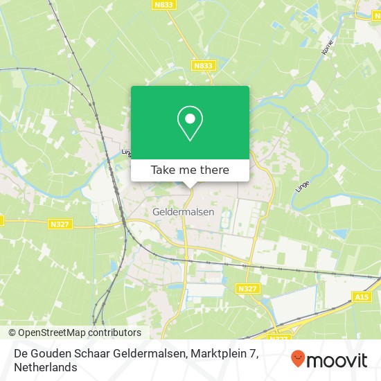 De Gouden Schaar Geldermalsen, Marktplein 7 map