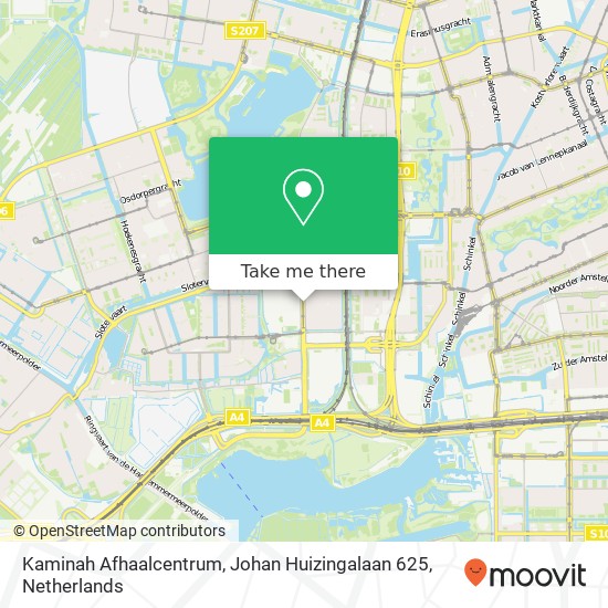 Kaminah Afhaalcentrum, Johan Huizingalaan 625 map