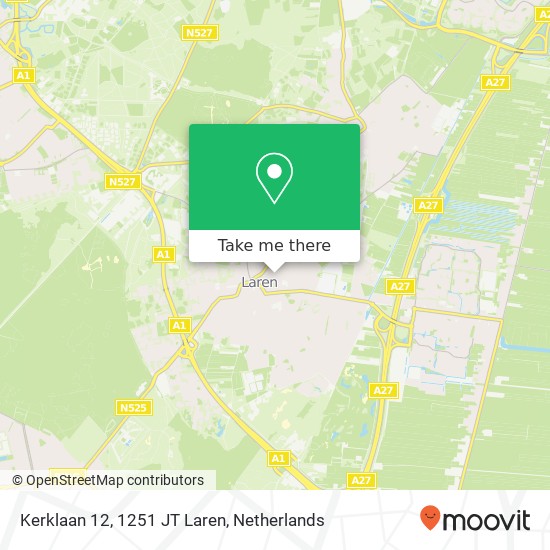 Kerklaan 12, 1251 JT Laren map