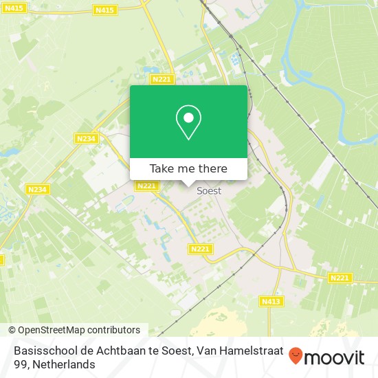 Basisschool de Achtbaan te Soest, Van Hamelstraat 99 map