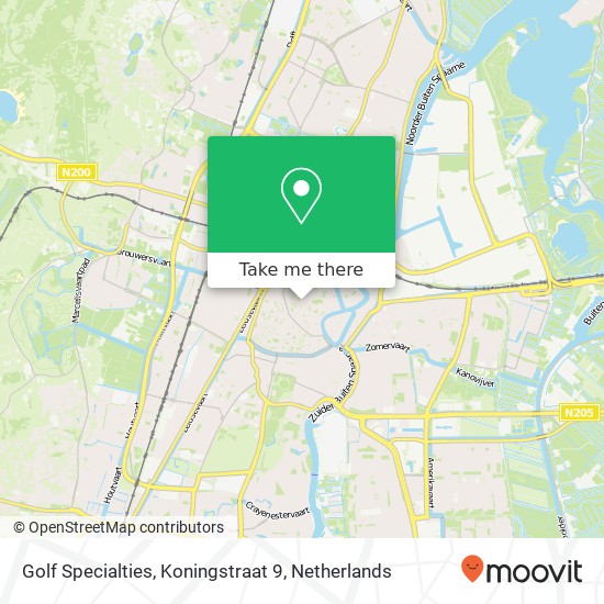 Golf Specialties, Koningstraat 9 map