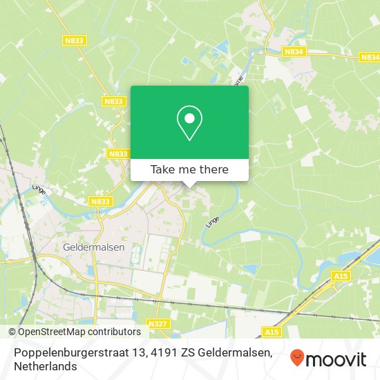 Poppelenburgerstraat 13, 4191 ZS Geldermalsen map