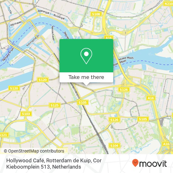 Hollywood Café, Rotterdam de Kuip, Cor Kieboomplein 513 map