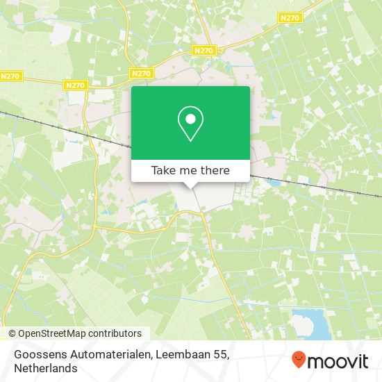 Goossens Automaterialen, Leembaan 55 Karte