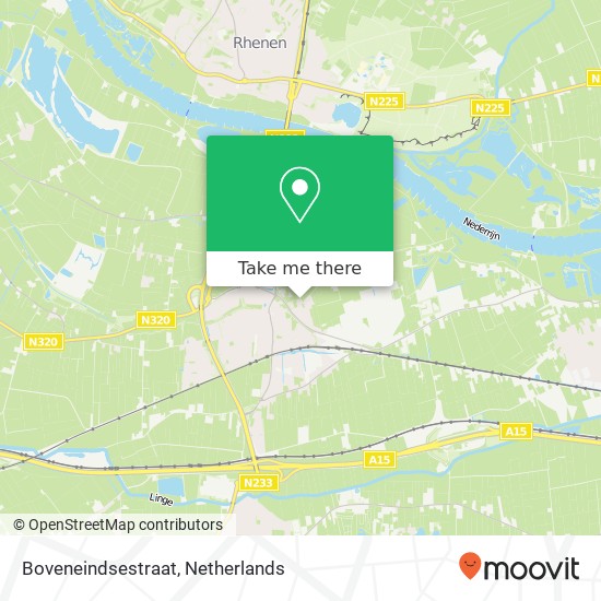 Boveneindsestraat map