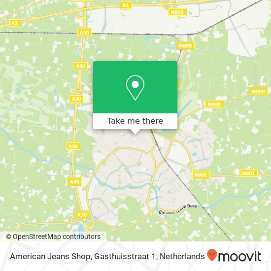 American Jeans Shop, Gasthuisstraat 1 map
