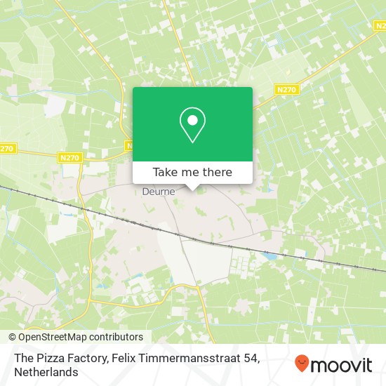 The Pizza Factory, Felix Timmermansstraat 54 map