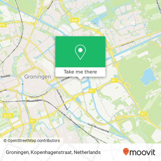 Groningen, Kopenhagenstraat Karte