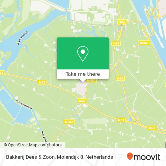 Bakkerij Dees & Zoon, Molendijk 8 map