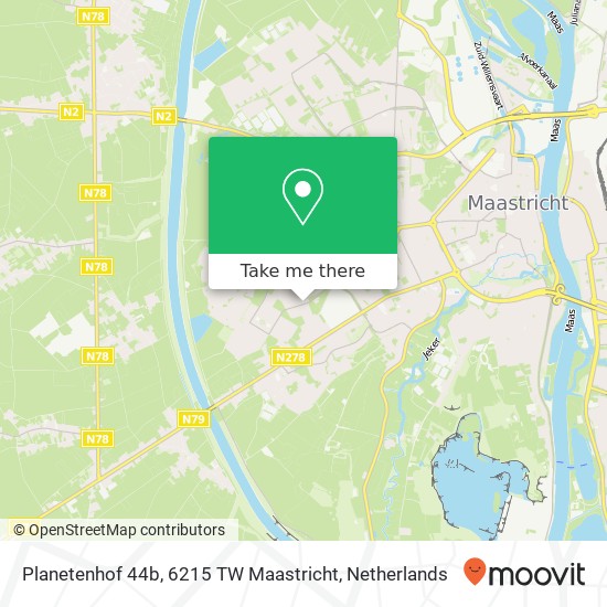 Planetenhof 44b, 6215 TW Maastricht map